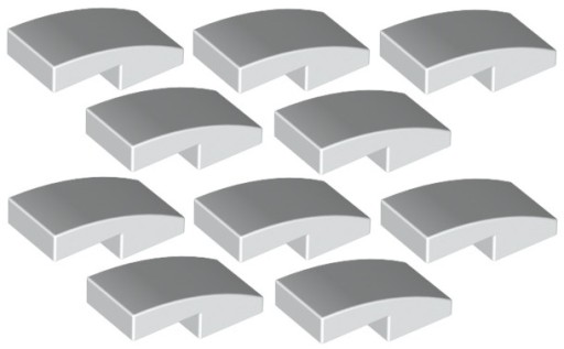 LEGO Bevel Rounded 1x2 biela 11477/6034044 x10