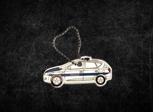 REFLEXNÝ PRÍvesok POLICAJNÉ KĽÚČENSTVO REFLEXNÝ ŠTÍTOK AUTA POLICAJNÉ AUTO