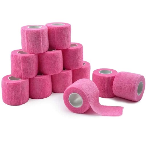 Elastická páska, súdržný lepiaci obväz, obal na pero, 5 cm ružová - 1 ks.