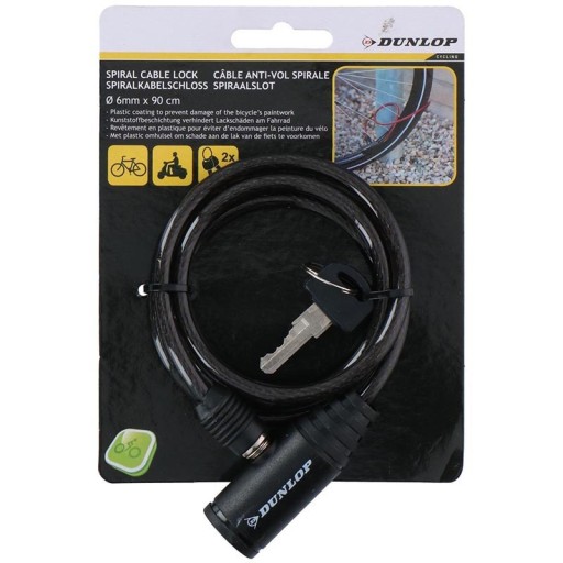 Dunlop Spiral Bike Lock 90 cm Black
