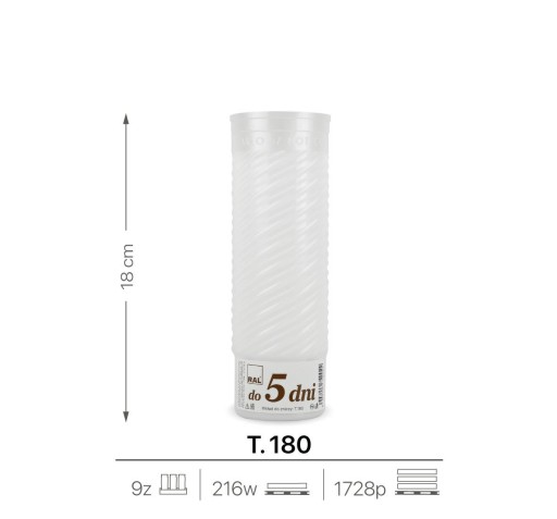 Vložka na sviečky 18 cm na 5 dní T. 180