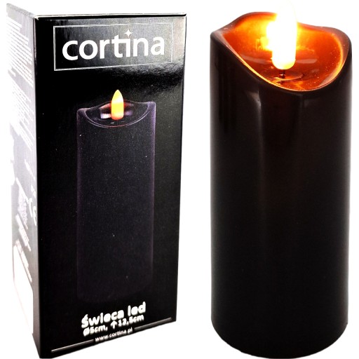 Voskovaná led sviečka 12,5 cm čierna 1/20/WAX-B 50/125