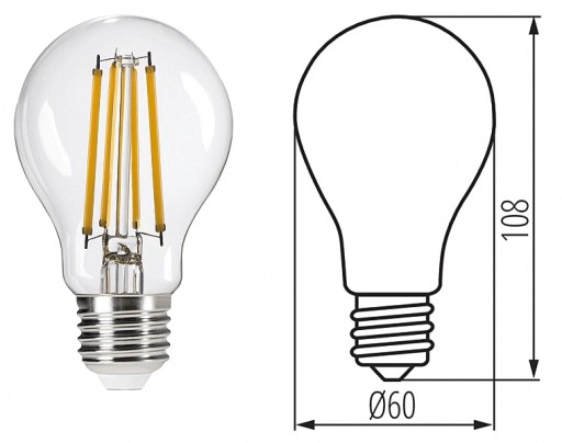 Kanlux dekoratívna LED žiarovka s veľkým závitom E27 4W=62W teplá biela
