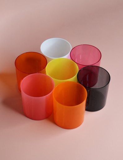Nádoba, pohár, PC dóza na nalievanie sviečok, 280 ml, ružová ROSA - 1 ks.