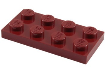 LEGO 3020 TANIER 2x4 tmavočervená (15g) 12 ks.