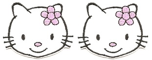 Kitty pár mačka termo nášivka na mikiny s výšivkou S deti