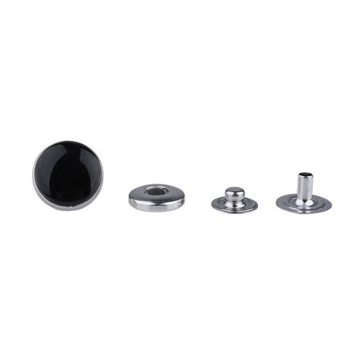 Zapínanie na patentku PEARL BLACK 17MM strieborná 813