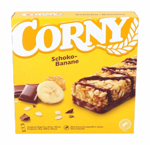 CORNY Banánová čokoládová energetická tyčinka 6 kusov