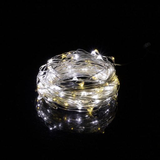 DRÔTOVÉ LAMPY 20LED TEPLÉ STUDENÉ BIELE MIRKO AKU STRUNOVÉ SVET.