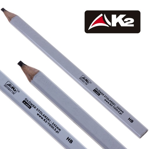 Stolárska ceruzková stavebná fixka biela HB veľká K2 245 mm