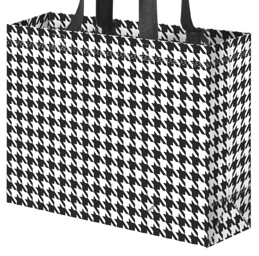 Ekologická nákupná taška z látky houndstooth 34x10x25cm