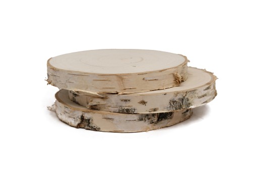 Nasucho brúsený drevený plátok 15-20 cm, breza