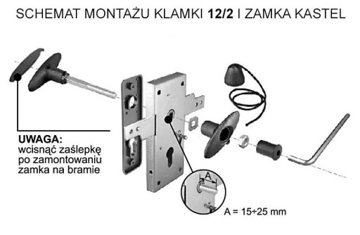 Kľučka KASTEL na brány a garážové brány, čierna