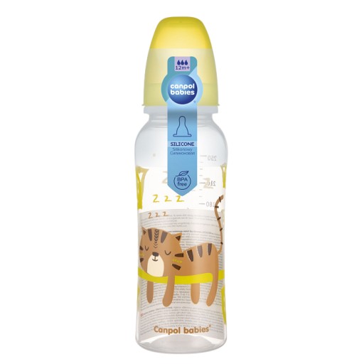 CANPOL NARROW BOTTLE 250ML cumlík 12m AFRICA MAČKA