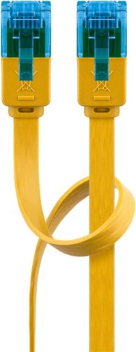 LAN UTP CAT 6A RJ45 plochý sieťový kábel Žltý 1m