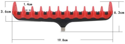 Hrebeňová podpera pre method feeder krmítko, 11 zásuviek, pogumovaný multi stojan