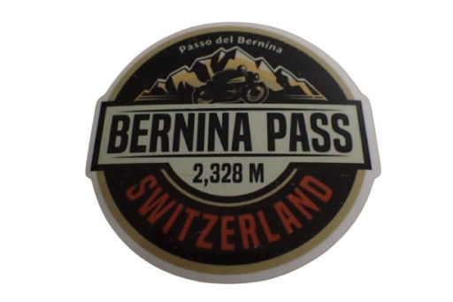 NÁLEPKA BERNINA PASS ŠVAJČIARSKO 6,6 x 6,6 cm UNIKÁTNA KOLEKCIA