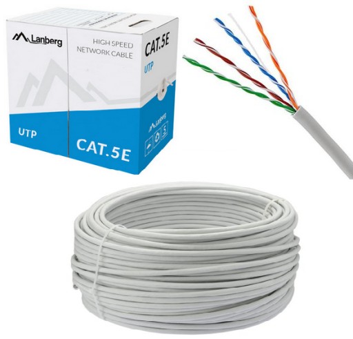 UTP RJ45 SIEŤOVÝ KÁBEL CAT 5E 20m skrútený pár Lanberg