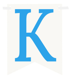 Flageta pre Banner Blue LETTER K 15x21cm