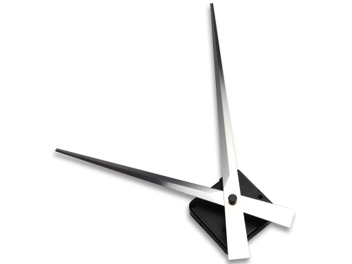 Mechanizmus SILENT Dlhé strieborné ručičky 20cm