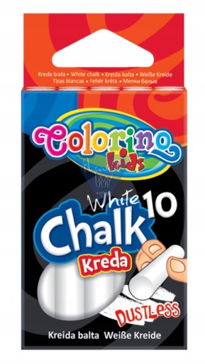 Bezprašná biela krieda 10 kusov Colorino Kids