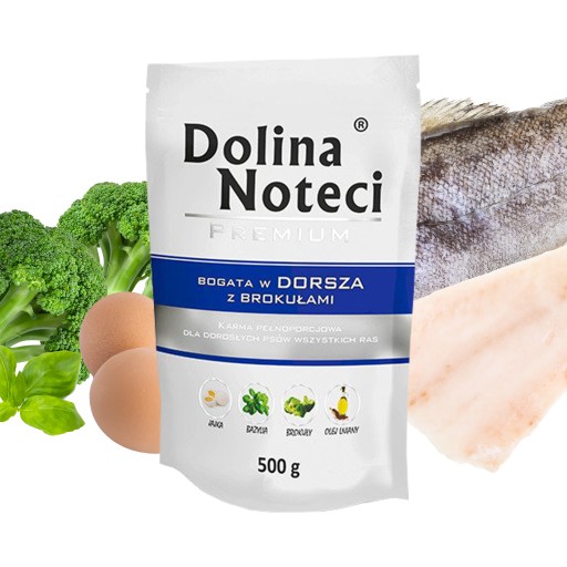 DOLINA NOTECI Prémiové krmivo pre psov Treska 500g