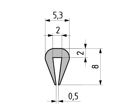 Tesnenie hrán, ochrana hrán, 1-1,5 mm, čierna