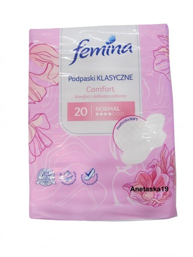 FEMINA CLASSIC SANITÁRNE VLOŽKY COMFORT CLASSIC NORMAL 20 KS COMFORT COVER