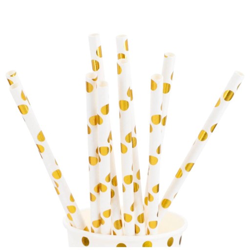 PAPIEROVÉ SLAMKY NA CAKEPOPS MERINGUE LOLLIES BIELE ZLATÉ 10 ks.