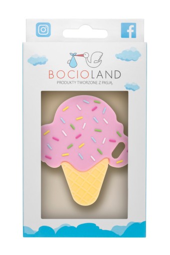 BOCIOLAND Mäkké silikónové hryzátko ĽADOVÁ jahoda