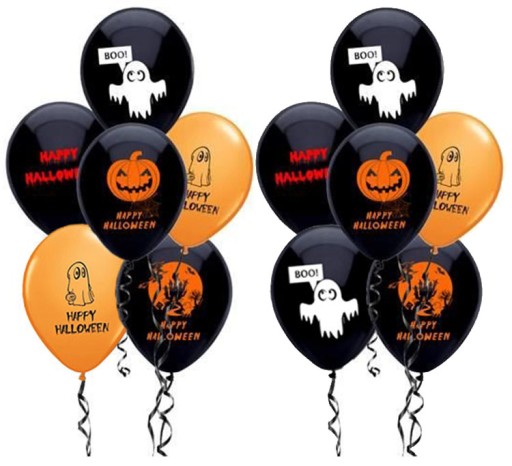 HALLOWEEN Set Banner Balloons Pumpkin Ghost 12 ks.