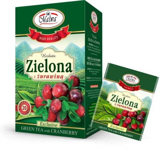 MALWA ZELENÝ ČAJ S BRUSNICAMI 20TB 30G