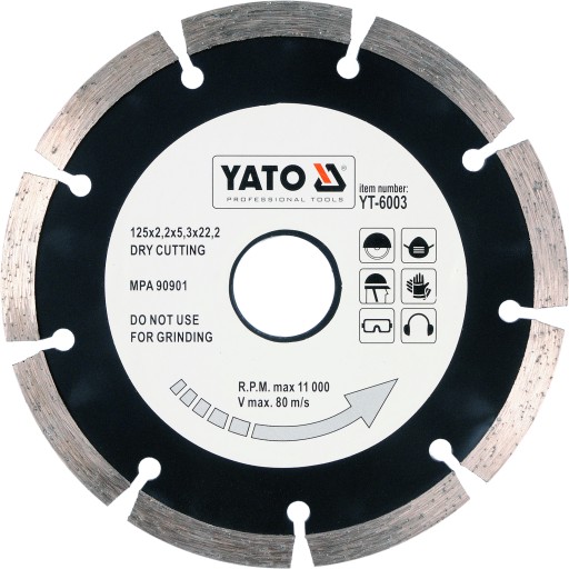 DIAMANTOVÝ DISK BETÓNOVÝ TEHLA SEGMENT 125mm YATO