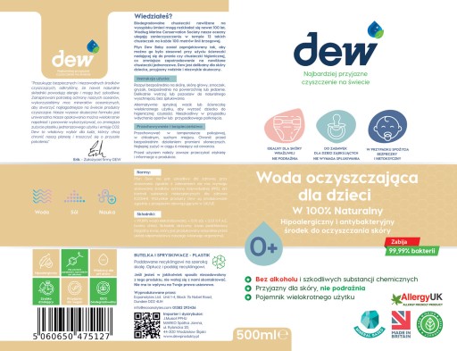 DEW SPREJ ČISTIACA VODA BEZ Oplachovania 65ml