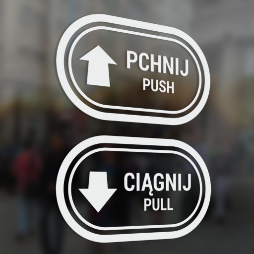 Push, Pull - Push, Pull - samolepky 7x12