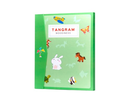 Magnetická kniha s 3D puzzle blokmi tangramu