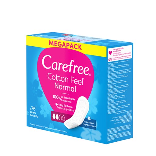 CAREFREE Cotton Fresh hygienické vložky svieža vôňa 76 ks