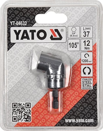 YATO UHLOVÝ ADAPTÉR PRE 1/4 HEX BITOV 37mm 12Nm