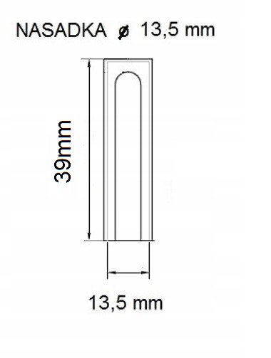 krytka závesu 13,5 mm 39 mm matný chróm