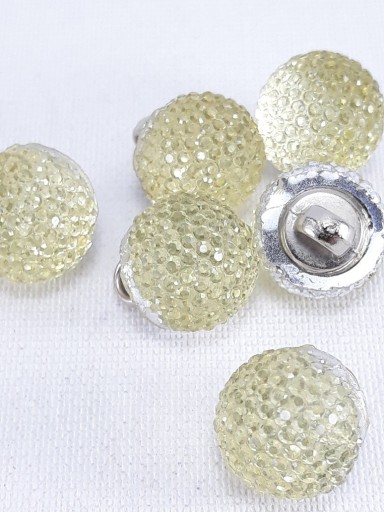 Okrúhly akrylový gombík, slamová farba, 12 mm, 2 KS