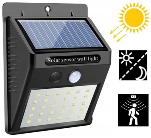 HALOGÉNOVÁ SOLARNÁ LED LAMPA S POHYBOVÝM A SÚMRAKOVÝM SNÍMAČOM, VONKAJŠIA