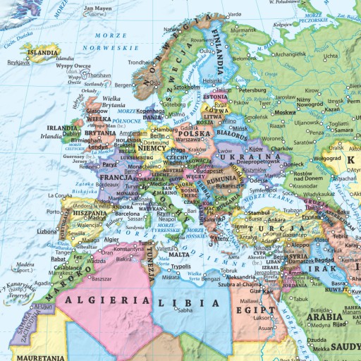 SVETOVÁ OBOJSTRANNÁ MAPA PODLOŽKY POL/PHYS