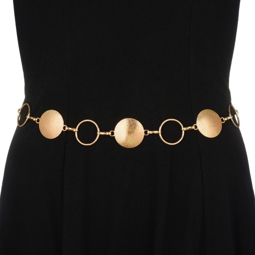 OZDOBNÝ OPASOK, ELEGANTNÁ ZLATÁ KOVOVÁ REŤAZKA