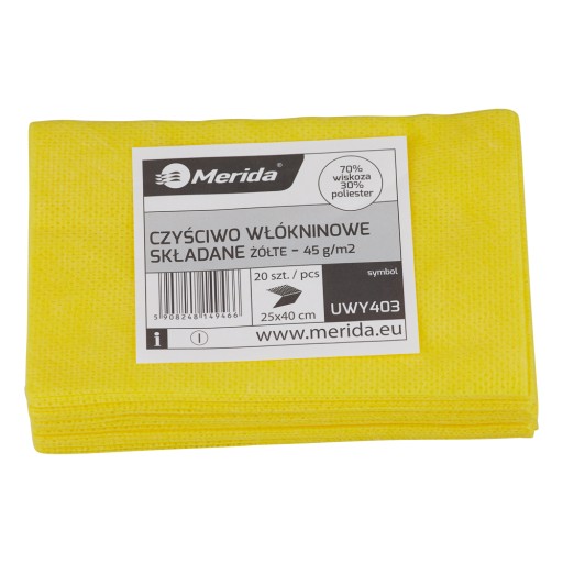 Merida UWY403 Netkaná čistiaca utierka v listoch, ŽLTÁ, 25 x 40 cm, balenie 20 ks