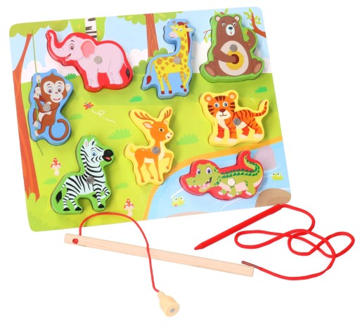 Drevené puzzle SAFARI ANIMALS 3v1, rybárske 4712