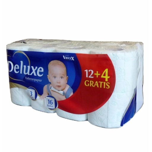 Voxxx Deluxe 3-vrstvový toaletný papier 16 kotúčov biela celulóza