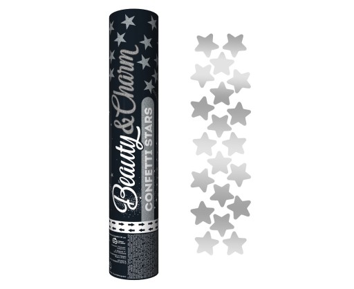 Pneumatické konfety B&C Silver Stars/ 30 cm