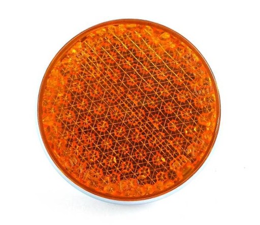 REFLEKTOR okrúhly na boku, oranžový, UNIVERZÁLNY, 57 MM