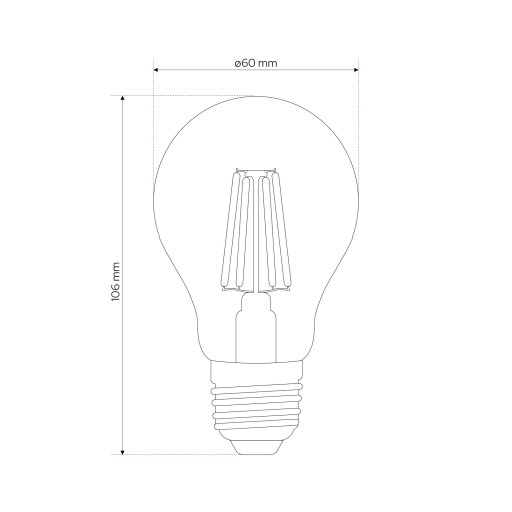 Dekoratívna LED žiarovka E27 A60 CLEAR 7,3W 4000K neutrálna 806lm EDO
