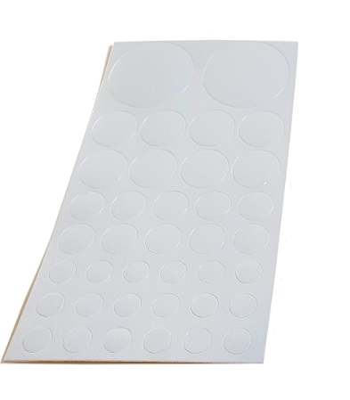 Samolepiace čiapky na nábytok F501 White MIX priemer 10, 14, 20, 40